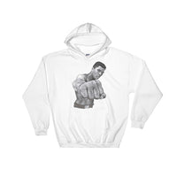 Mo Ali Fist Perspective Hooded Sweatshirt illustrated By Robert Bowen - Robert Bowen Tees